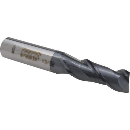 Accupro 81998387 Square End Mill 13/32'' Dia, 1'' LOC, 7/16'' Shank Dia, 2-3/4'' OAL, 2 Flutes, Solid Carbide