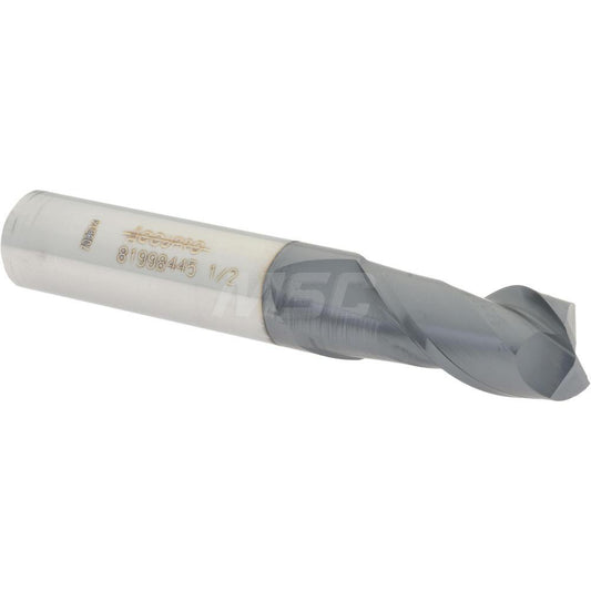 Accupro 81998445 Square End Mill 1/2'' Dia, 1'' LOC, 1/2'' Shank Dia, 3'' OAL, 2 Flutes, Solid Carbide