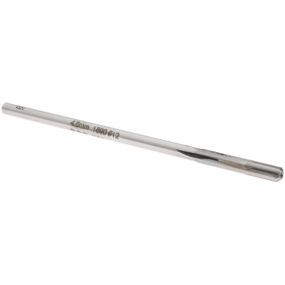 Rock River Tool Inc. 2400048 Chucking Reamer #12, 4-1/2" OAL, 1-1/8" Flute Length, Straight Flute, Straight-Cylindrical Shank, Carbide-Tipped