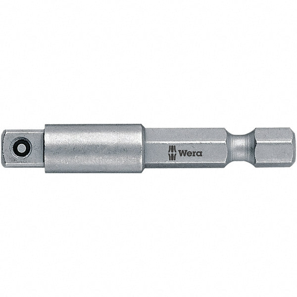 Wera 05050215001 Socket Adapter Square-Drive to Hex Bit, 1/4" Hex Male, 3/8" Square Female