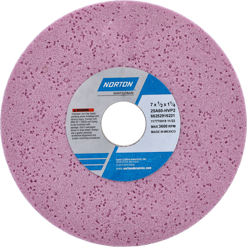 Norton 66252916221 Surface Grinding Wheel 7" Dia, 1/2" Thick, 1-1/4" Hole, 60 Grit, H Hardness