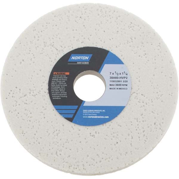 Norton 66252916225 Surface Grinding Wheel 7" Dia, 1/2" Thick, 1-1/4" Hole, 60 Grit, H Hardness