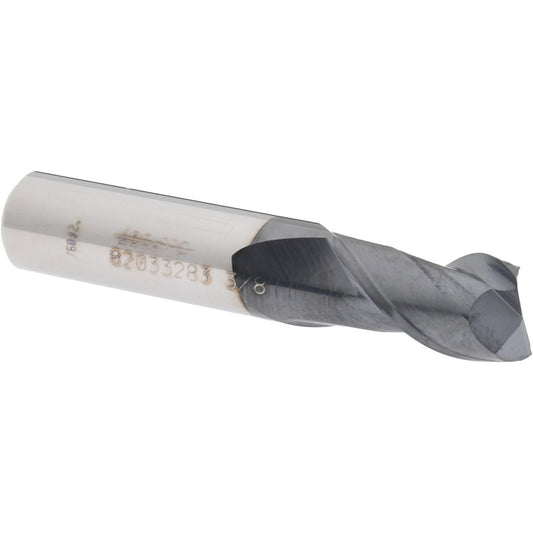 Accupro 82033283 Square End Mill 3/8'' Dia, 5/8'' LOC, 3/8'' Shank Dia, 2'' OAL, 2 Flutes, Solid Carbide