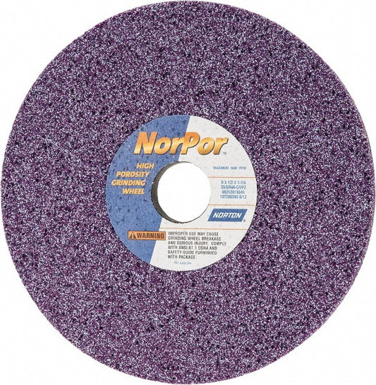 Norton 66253019345 Surface Grinding Wheel 8" Dia, 1/2" Thick, 1-1/4" Hole, 46 Grit, G Hardness