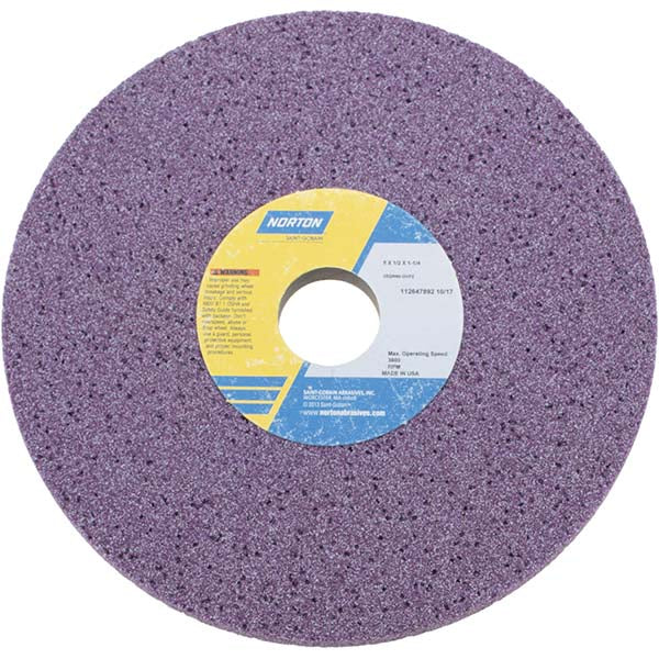 Norton 66253019347 Surface Grinding Wheel 8" Dia, 1/2" Thick, 1-1/4" Hole, 60 Grit, G Hardness