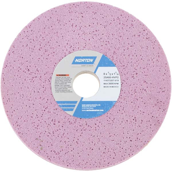 Norton 66253019356 Surface Grinding Wheel 8" Dia, 1/2" Thick, 1-1/4" Hole, 60 Grit, H Hardness
