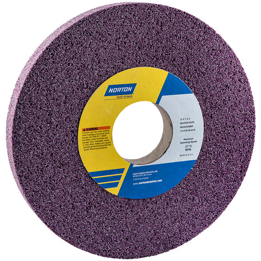Norton 66253220885 Surface Grinding Wheel 12" Dia, 1" Thick, 3" Hole, 46 Grit, H Hardness
