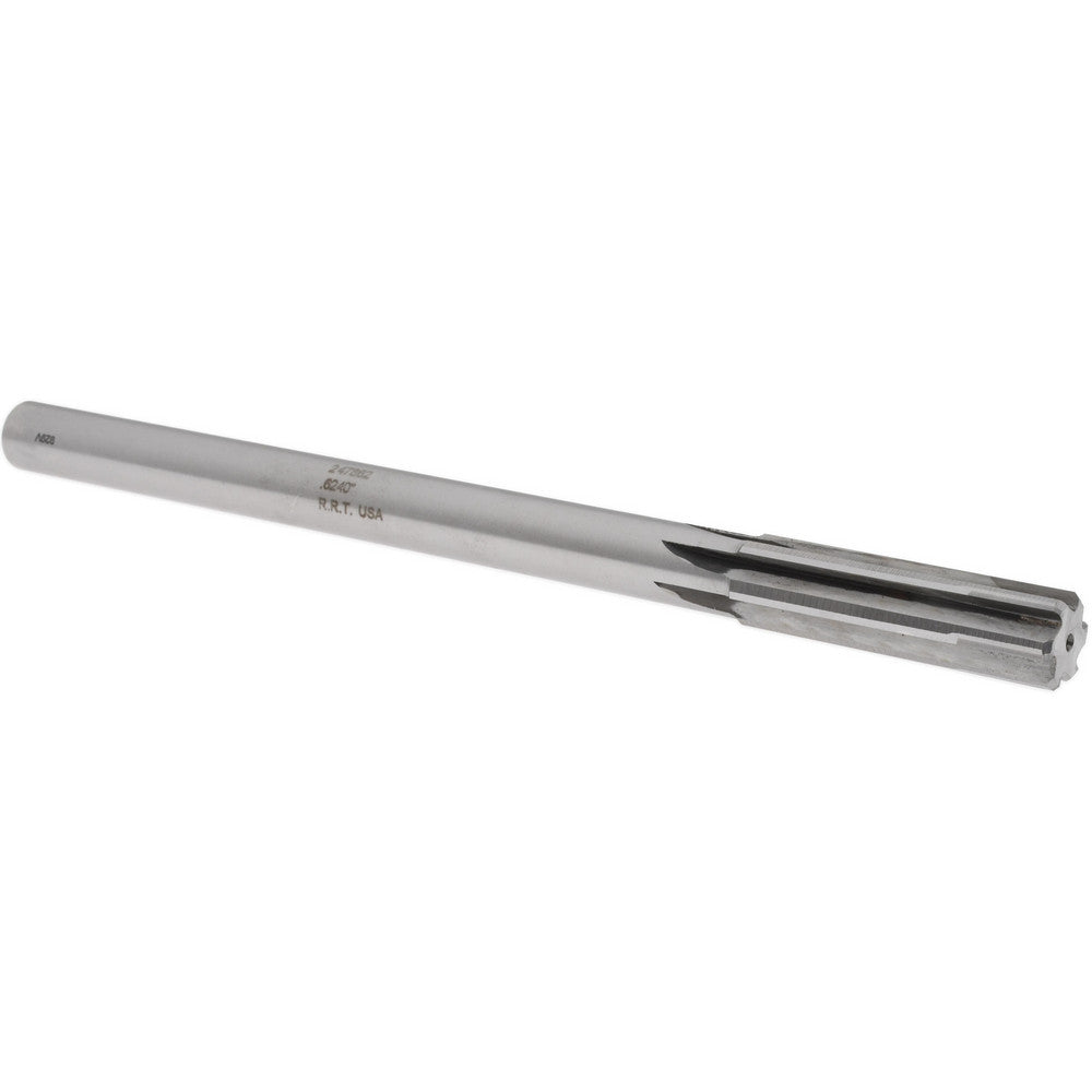 Rock River Tool Inc. 247862 Chucking Reamer 0.6240" Dia, 9" OAL, 2-1/4" Flute Length, Straight Flute, Straight-Cylindrical Shank, Carbide-Tipped