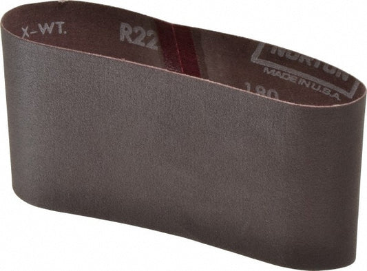 Norton 78072704241 Abrasive Belt 3-1/2" Wide, 15-1/2" Long, 180 Grit, Aluminum Oxide