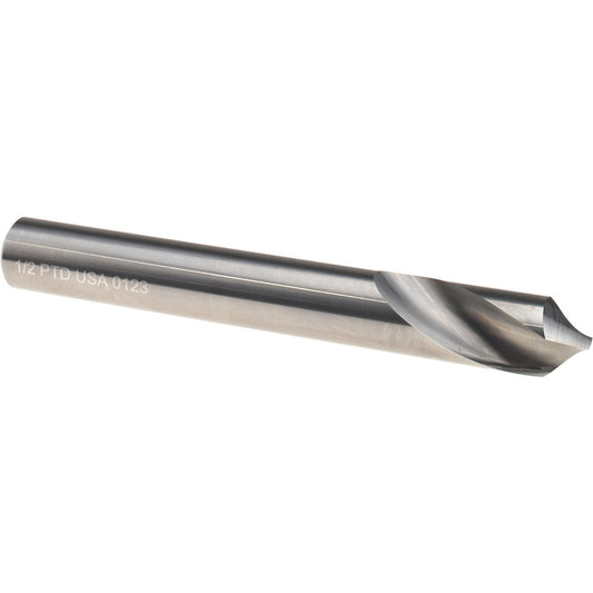 Precision Twist Drill 6002389 Spotting Drill 1/2" Dia, 90 &deg Point, 4" OAL, Solid Carbide