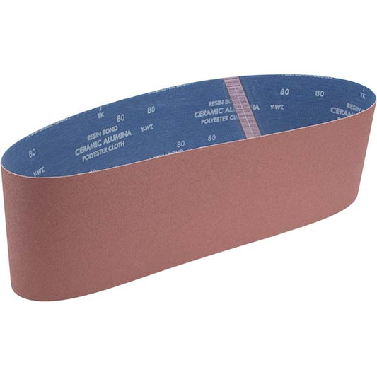 Norton 78072752159 Abrasive Belt 6" Wide, 48" Long, 80 Grit, Ceramic