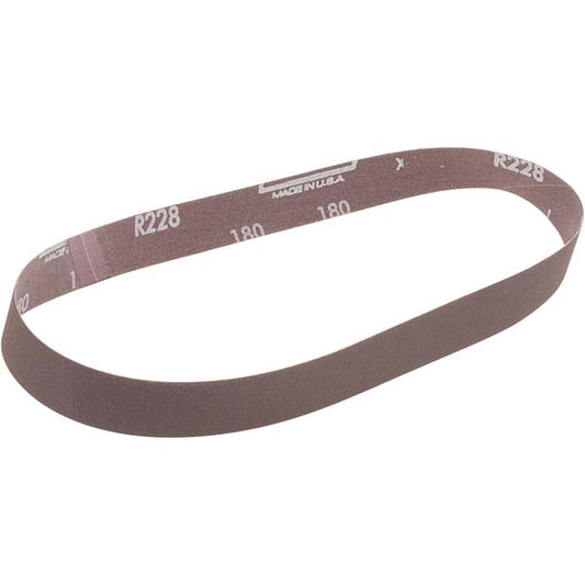 Norton 78072765328 Abrasive Belt 1" Wide, 30" Long, 180 Grit, Aluminum Oxide