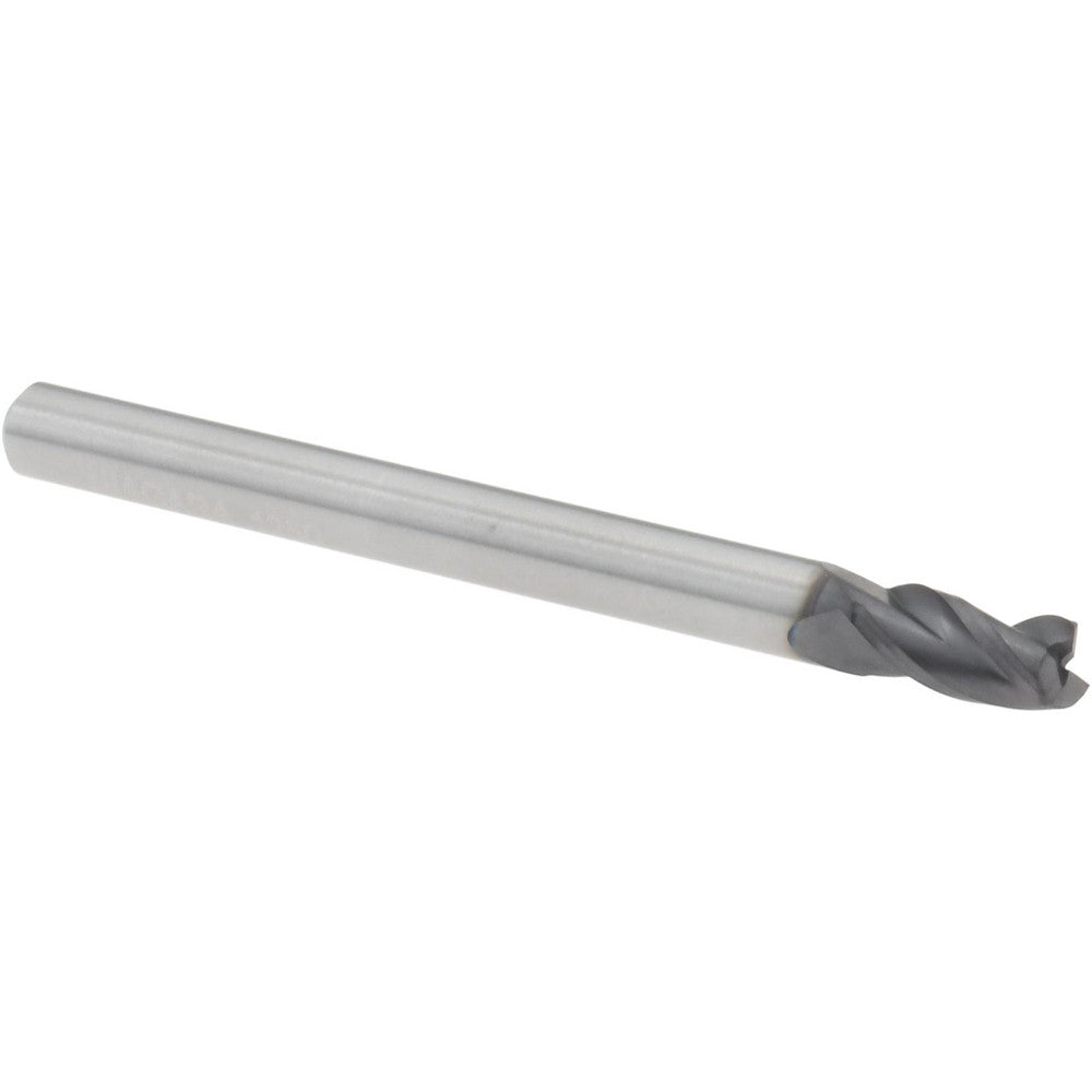 Seco 17003400 Corner Radius End Mill 1/8" Dia, 1/4" LOC, 0.0100" Radius, 3 Flute, Solid Carbide