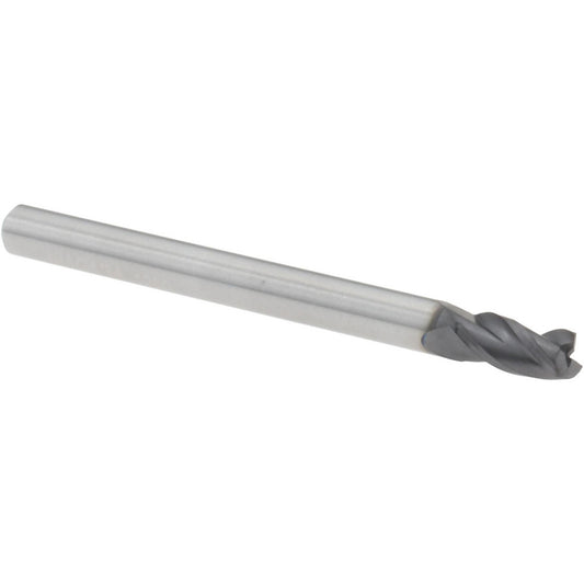 Seco 17003400 Corner Radius End Mill 1/8" Dia, 1/4" LOC, 0.0100" Radius, 3 Flute, Solid Carbide