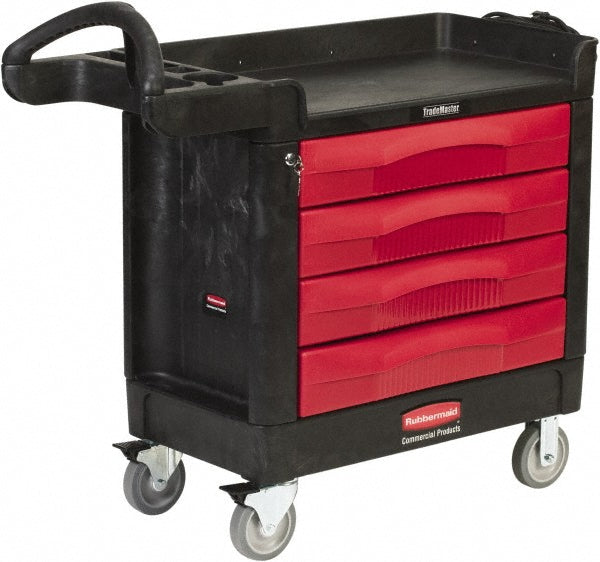 Rubbermaid FG451388BLA TradeMaster Tool Storage Utility Cart, 4 Drawers, 500 lb. Capacity, Black