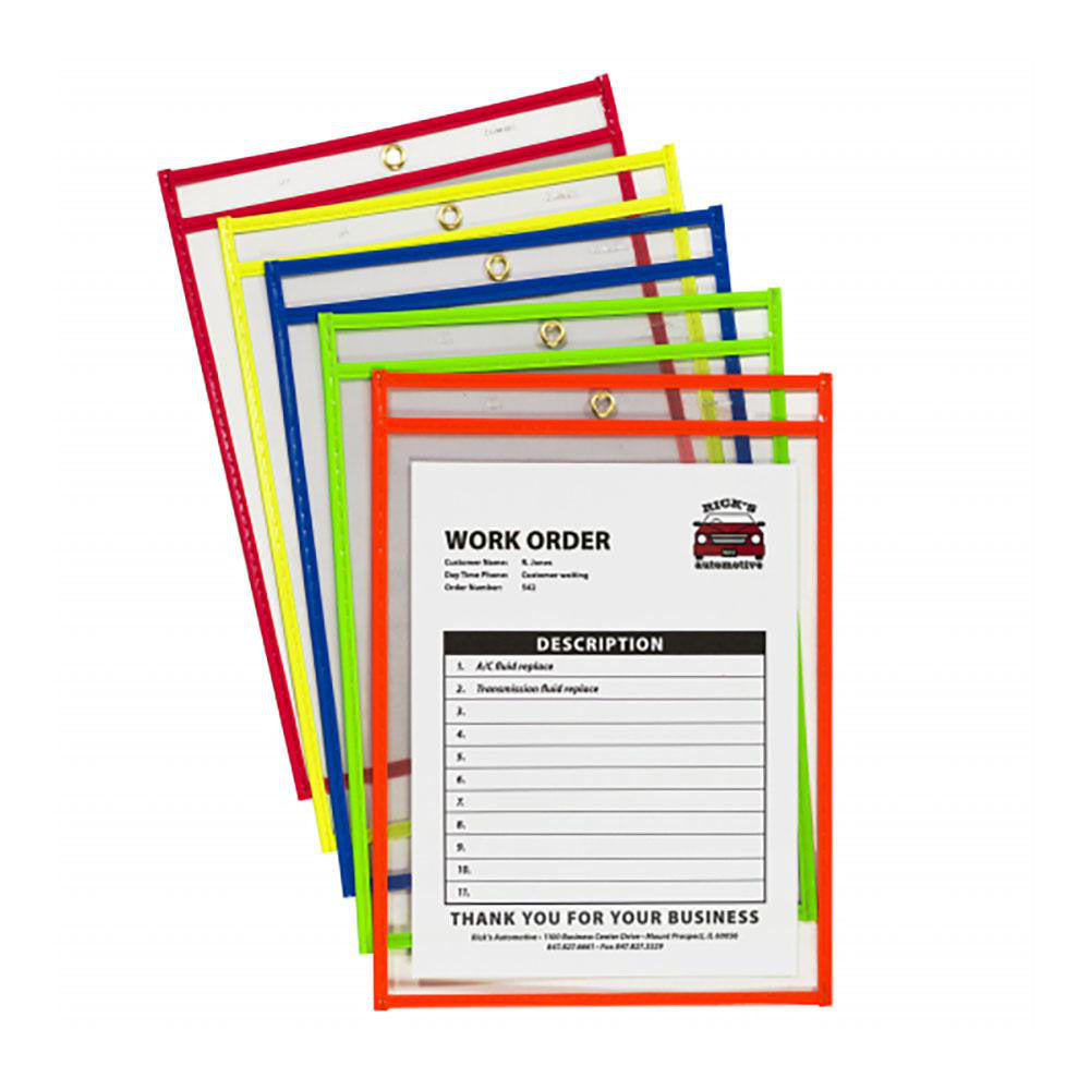 C-LINE 43920 10 Pc Stitched Shop Ticket Holder Neon Orange, Green, Red, Yellow & Pink