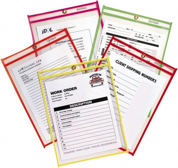 C-LINE 43910 25 Pc Stitched Shop Ticket Holder Neon Orange, Green, Red, Yellow & Pink