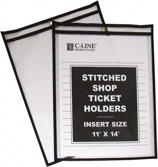 C-LINE 46117 25 Pc Stitched Shop Ticket Holder Clear