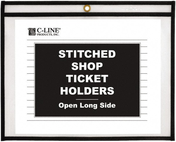 C-LINE 49911 25 Pc Stitched Shop Ticket Holder-Open Long Side Clear