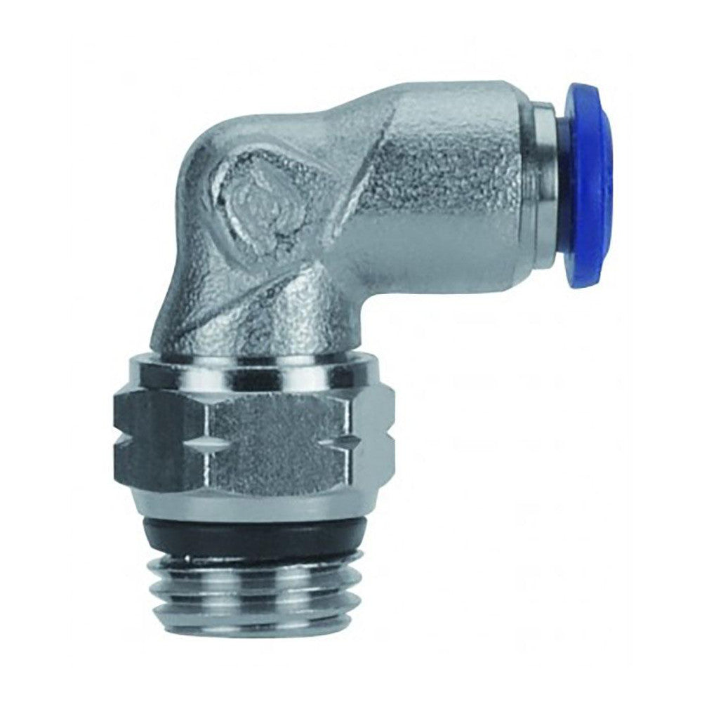 Aignep USA 87110-06-02 Push-to-Connect Tube x Universal Thread Fitting Swivel Elbow, Universal, 3/8" OD