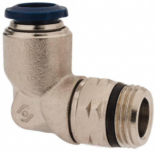 Aignep USA 87110-06-06 Push-to-Connect Tube x Universal Thread Fitting Swivel Elbow, Universal, 3/8" OD