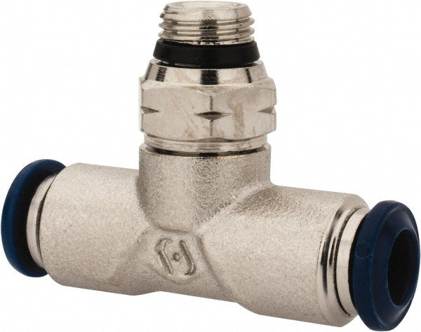 Aignep USA 87210-04-02 Push-to-Connect Tube x Universal Thread Fitting Swivel Branch Tee, Universal, 1/4" OD