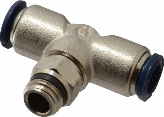 Aignep USA 87210-06-04 Push-to-Connect Tube x Universal Thread Fitting Swivel Branch Tee, Universal, 3/8" OD
