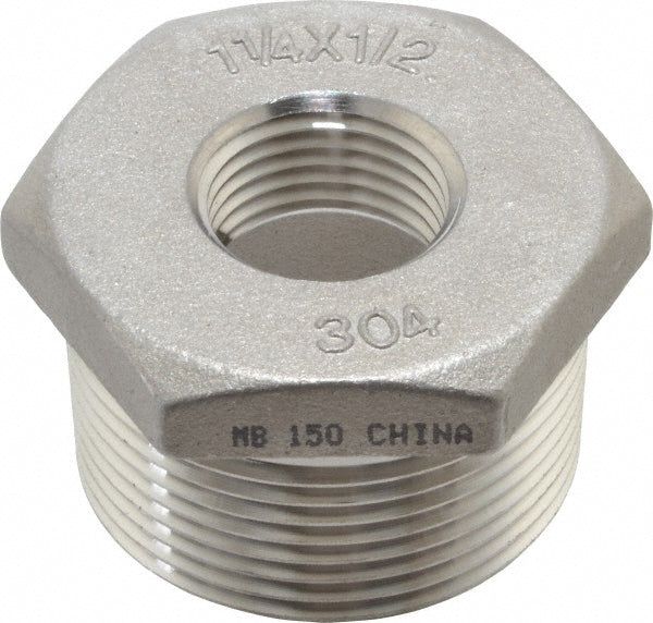 Merit Brass K414-2008 Pipe Bushing 1-1/4 x 1/2", 304 Stainless Steel