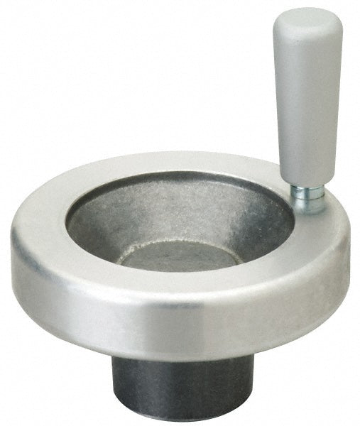 Jergens 22702 3" Diam, 1-1/4" Hub Diam, Grade #319, Aluminum Alloy, Angular Handwheel with Handle