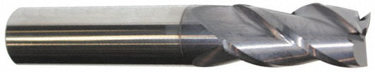 Accupro 82419342 Square End Mill 15/32'' Dia, 1'' LOC, 1/2'' Shank Dia, 3'' OAL, 3 Flutes, Solid Carbide