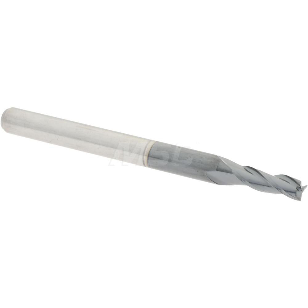 Accupro 82411430 Square End Mill 3/32'' Dia, 9/32'' LOC, 1/8'' Shank Dia, 1-1/2'' OAL, 3 Flutes, Solid Carbide