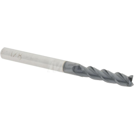 Accupro 82411455 Square End Mill 1/8'' Dia, 1/2'' LOC, 1/8'' Shank Dia, 1-1/2'' OAL, 3 Flutes, Solid Carbide