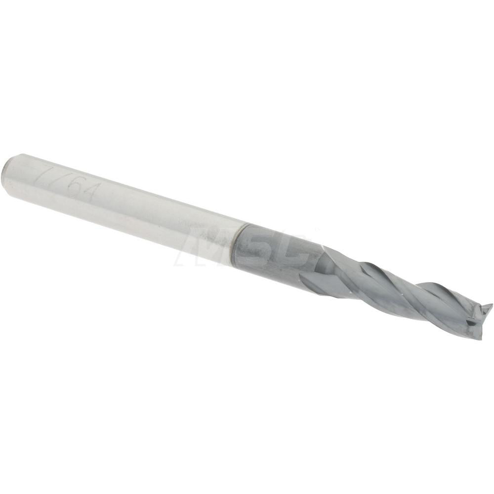 Accupro 82419169 Square End Mill 7/64'' Dia, 3/8'' LOC, 1/8'' Shank Dia, 1-1/2'' OAL, 3 Flutes, Solid Carbide
