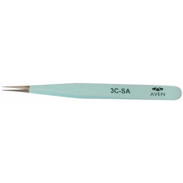 Aven 18056EZF Color-Coded Precision Tweezer 3C-SA, Stainless Steel, 4-1/4" OAL