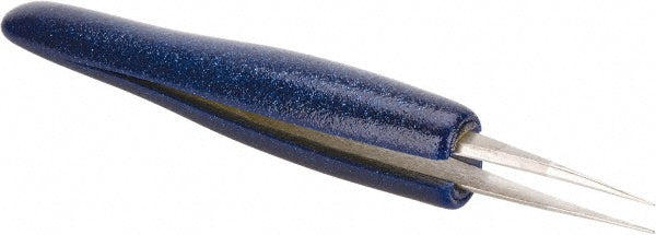 Aven 18056ER Ergonomic Cushion Grip Tweezer 3C-SA, Anti-Magnetic Stainless Steel, Straight Tip, 4-1/4" OAL