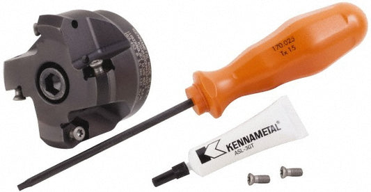 Kennametal 4130428 2" Cut Diam, 3/4" Arbor Hole, 3.23mm Max Depth of Cut, 45&deg Indexable Chamfer & Angle Face Mill
