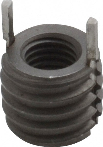 Jergens 215-066102 Thread Locking Insert 1/4-28 Internal Thread, 7/16-14 External Thread, UNF, 0.37" OAL, Heavy-Duty Keylocking