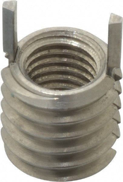 Jergens 215-066522 Thread Locking Insert 1/4-28 Internal Thread, 3/8-16 External Thread, UNF, 0.37" OAL, Thin Wall Keylocking