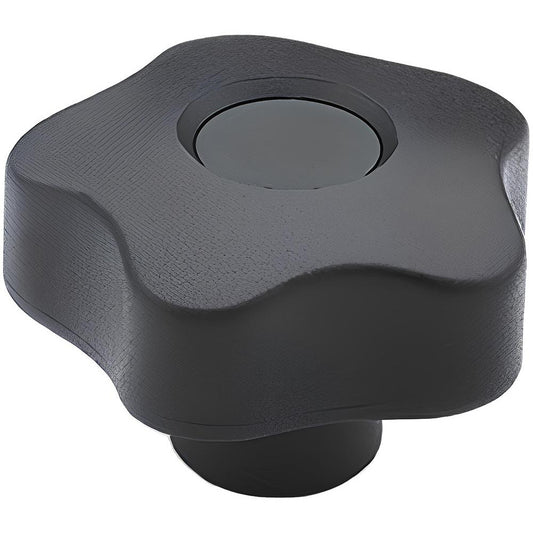 Elesa 969894 Lobed Knob 1.57" Head Dia, 5 Points, Thermoplastic Elastomer, Black
