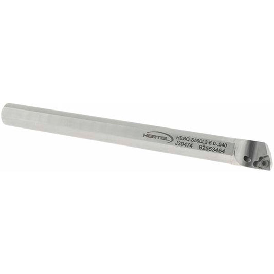 Hertel H08614877 Indexable Boring Bar HBBQ-S500L3-6.0-.540, 0.5400" Min Bore, Left Hand, Steel