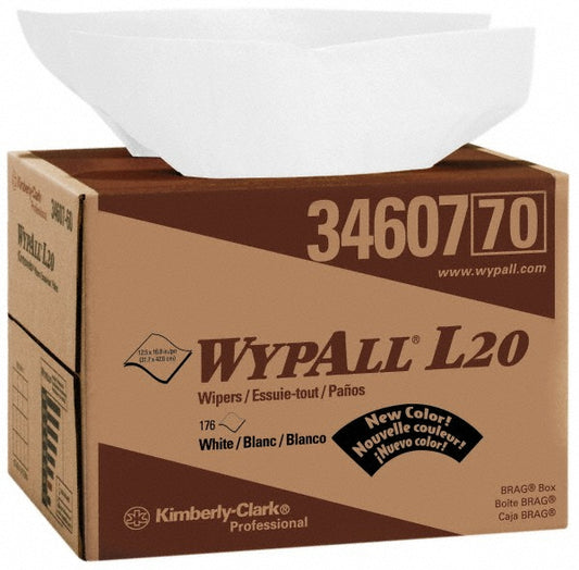 WypAll 34607 GeneralClean™ L20 Medium Cleaning Cloths (34607), Brag Box, White