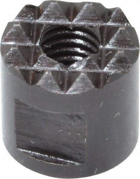 Fairlane HS-40 10-32 Thread, 3/8" Diam, 3/8" High, Threaded, Extra Fine Tooth Grade Diamond Serration Tooth Pattern, High Speed Steel, Round Positioning Gripper