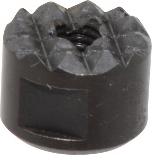 Fairlane HS-50 10-32 Thread, 1/2" Diam, 3/8" High, Threaded, Fine Tooth Grade Diamond Serration Tooth Pattern, High Speed Steel, Round Positioning Gripper
