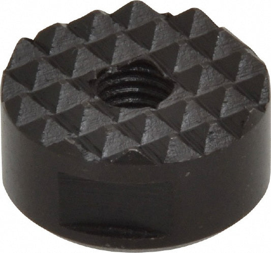 Fairlane HS-75 1/4-28 Thread, 3/4" Diam, 3/8" High, Threaded, Fine Tooth Grade Diamond Serration Tooth Pattern, High Speed Steel, Round Positioning Gripper