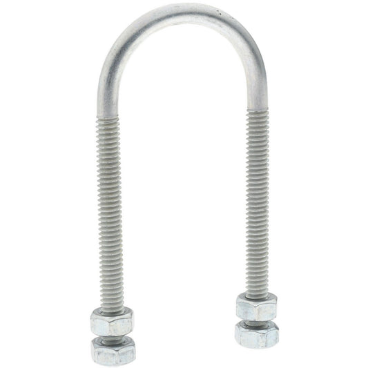 Gibraltar GIB51470 Round U-Bolt Without Mount Plate, 1/4-20 UNC, 2-1/2" Thread Length, for 1" Pipe, Steel