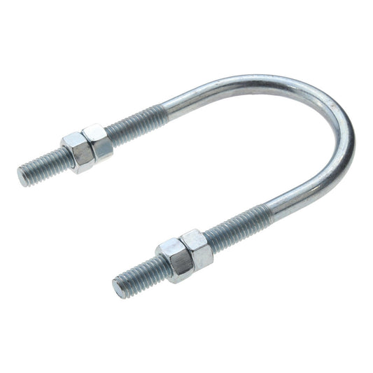 Gibraltar GIB51530 Round U-Bolt Without Mount Plate, 3/8-16 UNC, 2-1/2" Thread Length, for 2" Pipe, Steel