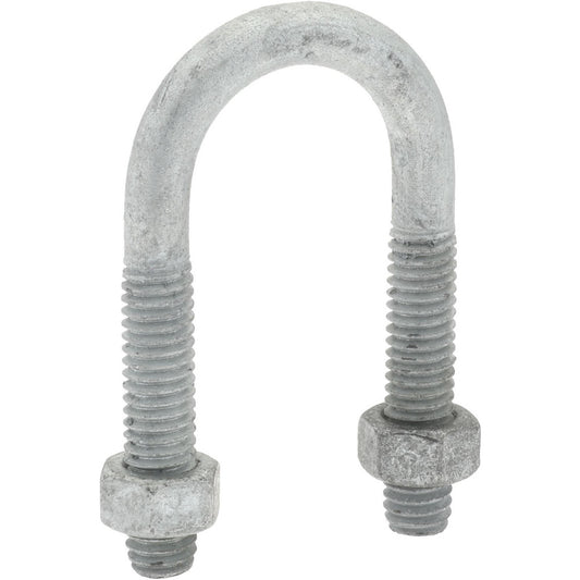 Gibraltar GIB53038 Round U-Bolt Without Mount Plate, 5/16-18 UNC, 1-3/8" Thread Length, for 1/2" Pipe, Steel
