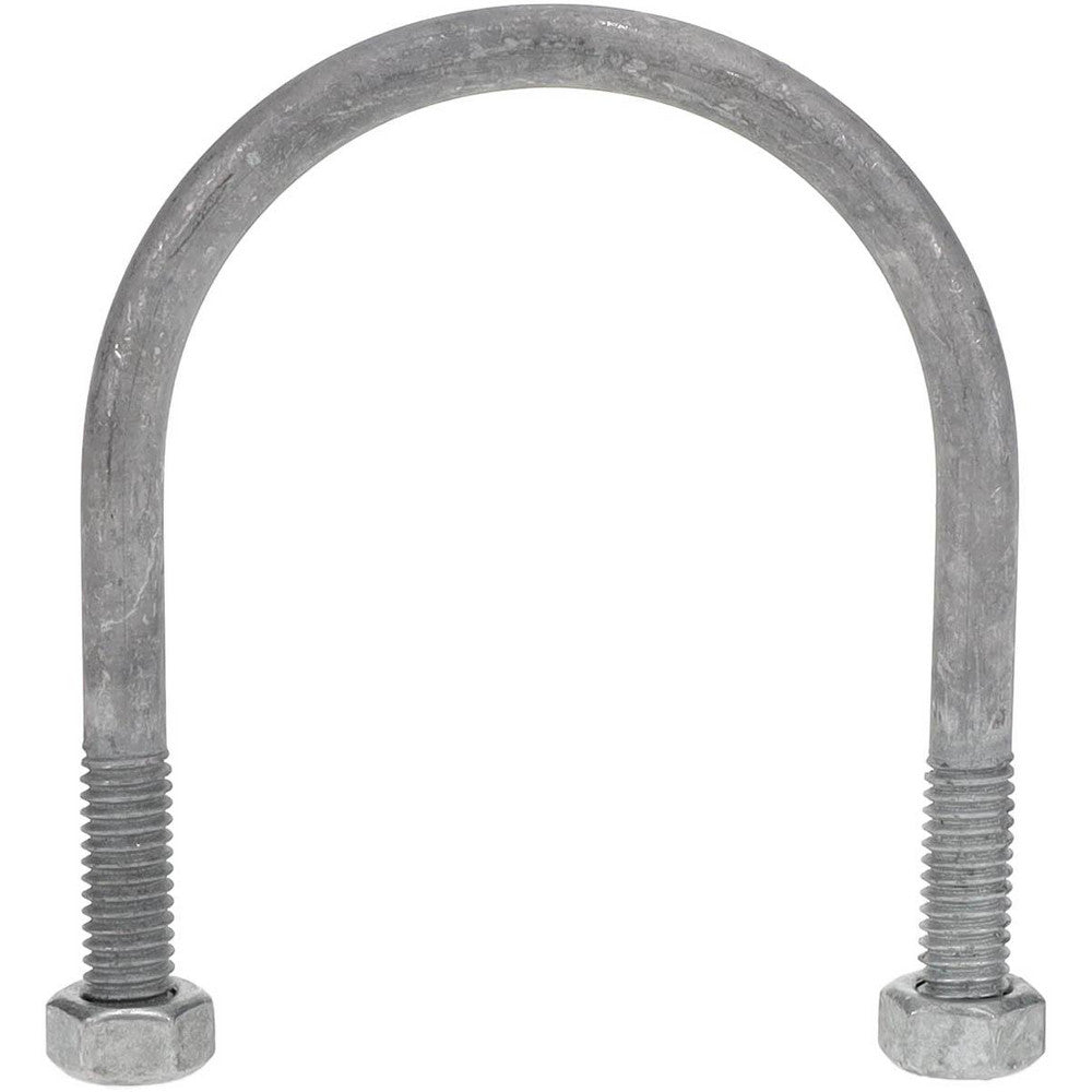 Gibraltar GIB53065 Round U-Bolt Without Mount Plate, 5/16-18 UNC, 1" Thread Length, for 2" Pipe, Steel