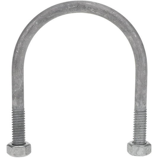 Gibraltar GIB53065 Round U-Bolt Without Mount Plate, 5/16-18 UNC, 1" Thread Length, for 2" Pipe, Steel