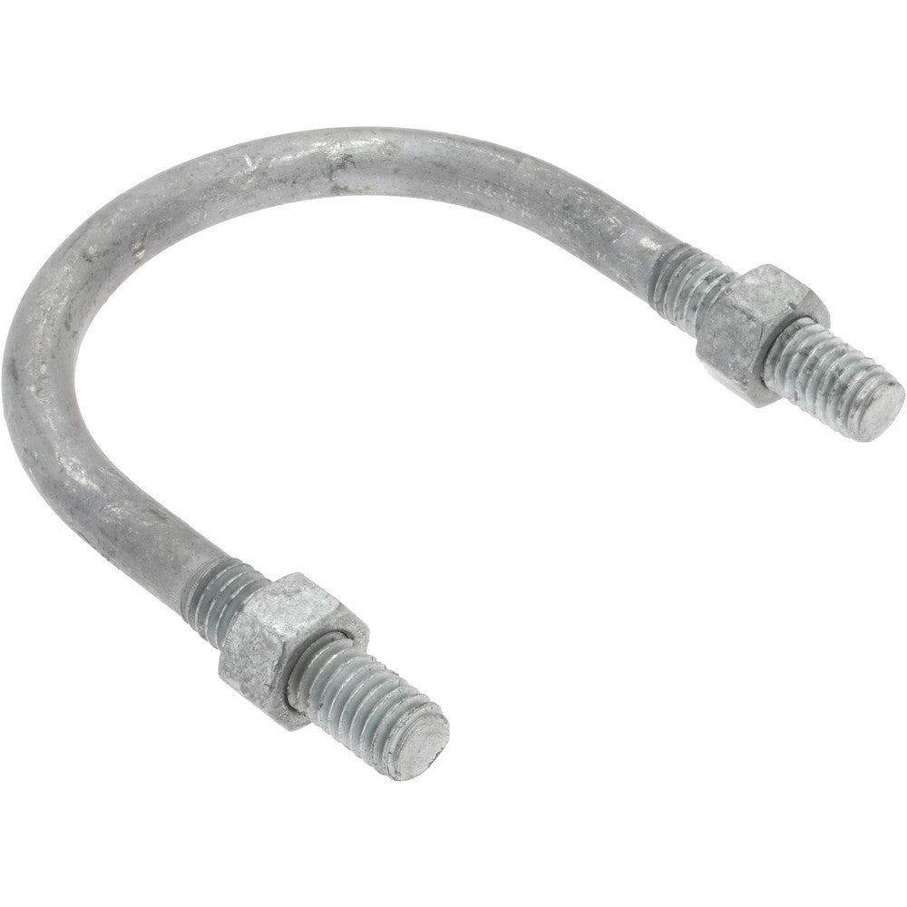 Gibraltar GIB53089 Round U-Bolt Without Mount Plate, 3/8-16 UNC, 1-1/4" Thread Length, for 2" Pipe, Steel